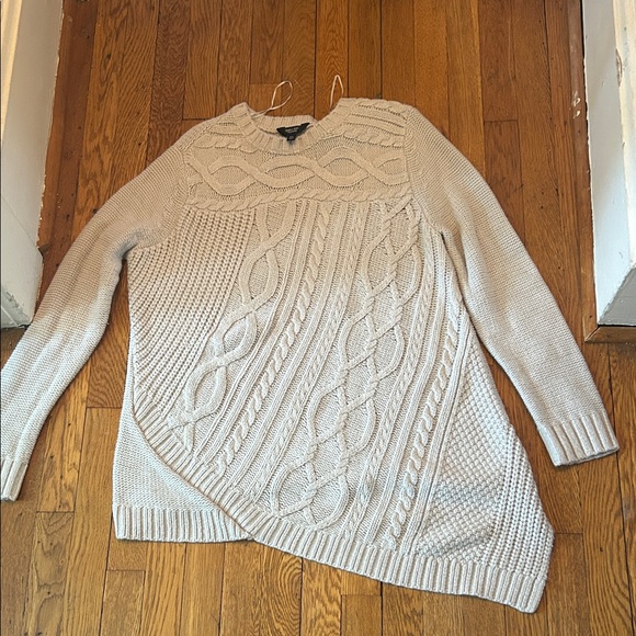 Cable Knit Cream Sweater simply Vera Wang XXL - Picture 2 of 5